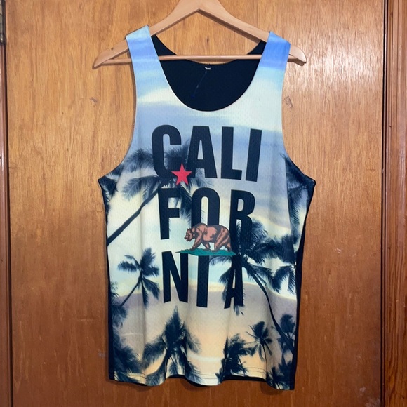 •CALIFORNIA REPUBLICAN•REVERSIBLE CALIFORNIA & TROPICAL SUNSET JERSEY MEDIUM - Picture 3 of 7